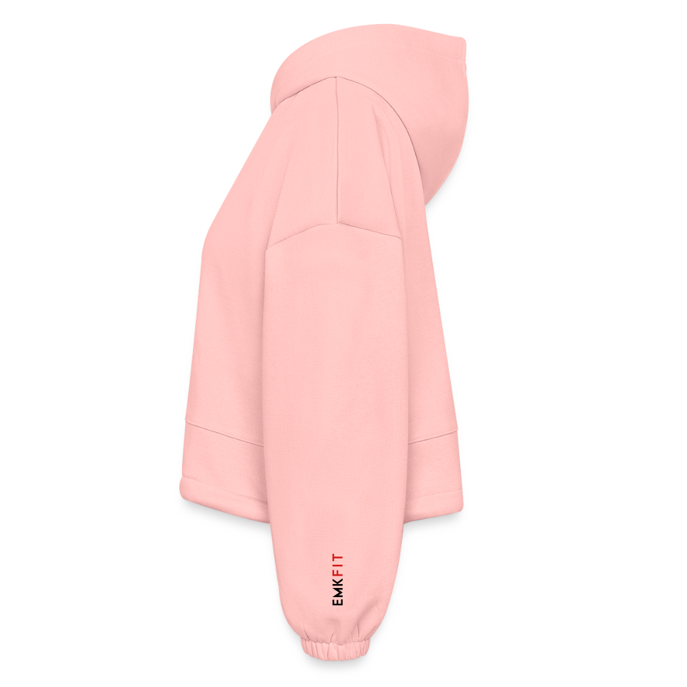 DON'T BOTHER ME CROP HOODIE - light pink