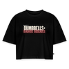 DUMBBELS + DANCE BREAKS - OVERSIZED CROPPED T - black