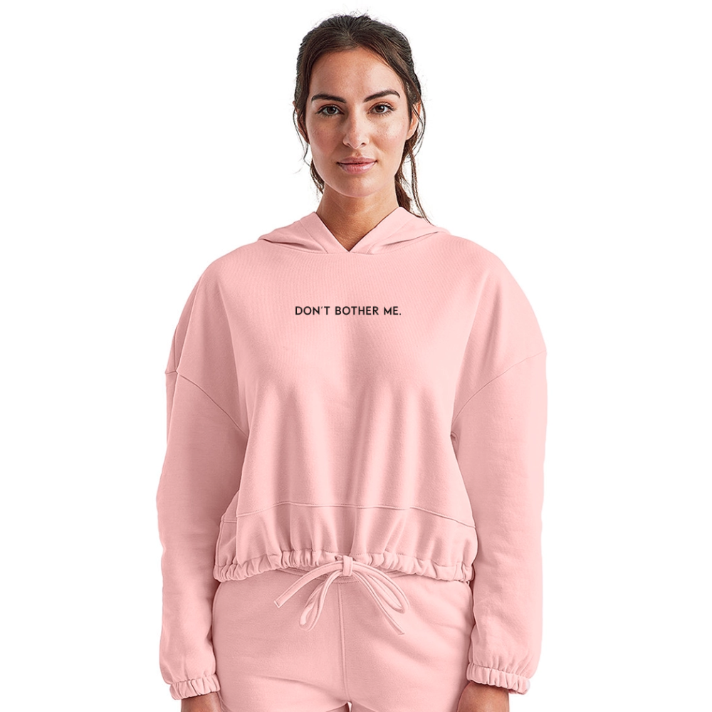 DON'T BOTHER ME CROP HOODIE - light pink