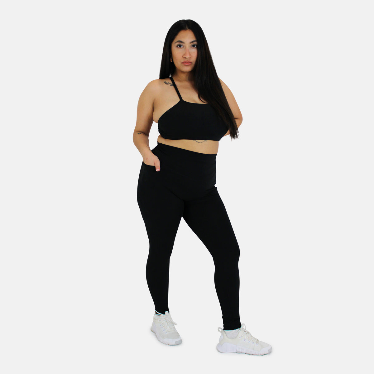 BLISS DOUBLE SEAM LEGGINGS - BLACK