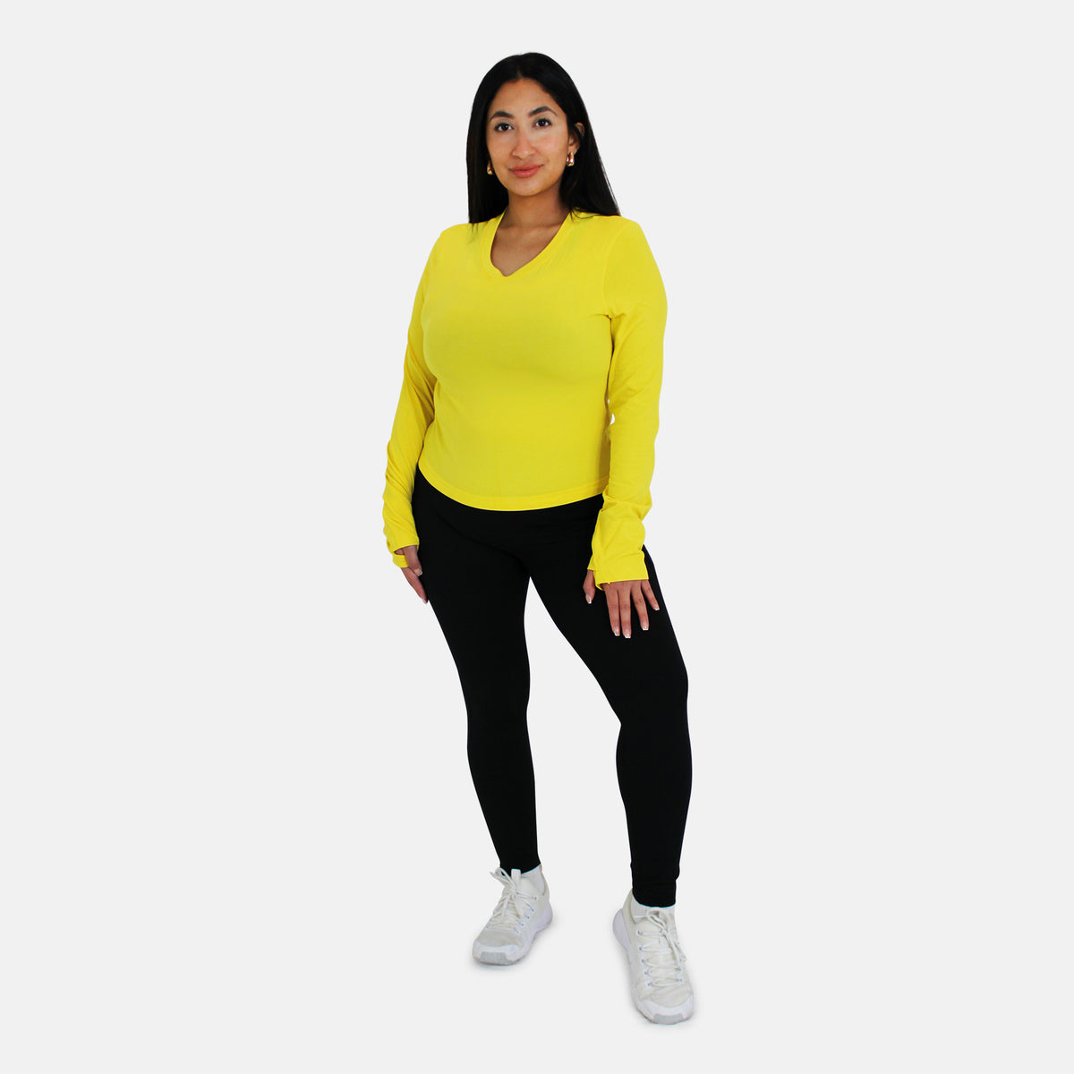 TEMPO CROPPED LONG SLEEVE TEE - PINEAPPLE