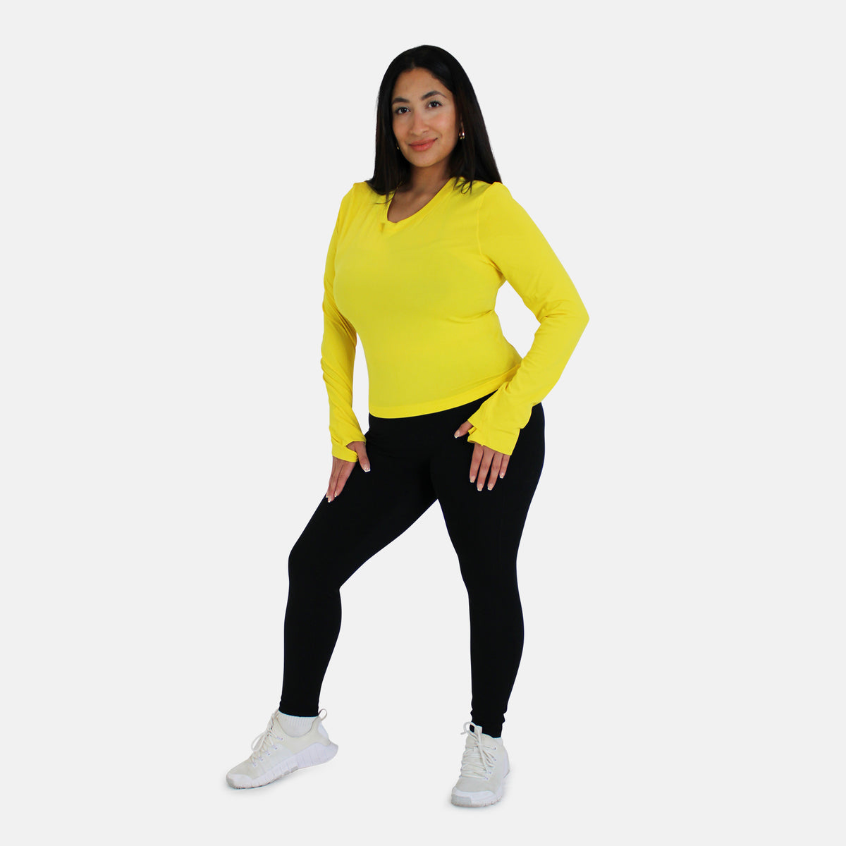 TEMPO CROPPED LONG SLEEVE TEE - PINEAPPLE